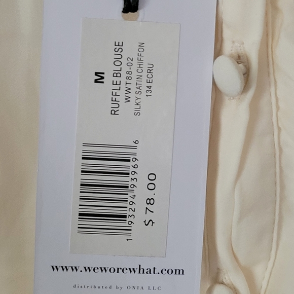 WeWoreWhat Ruffle Blouse Long Sleeve New M - Picture 8 of 10